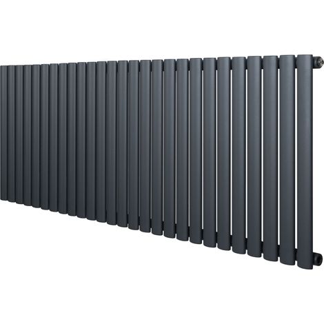 Radiatore Orizzontale Design Ovale Colonna Singola Antracite 600x1620 mm