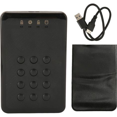 Boîtier matériel Portable crypté, Disque Dur Externe avec USB 3.0, authentification par Code PIN, cryptage en Temps réel, Vitesse de 5 Gbps pour OS X (1/5)