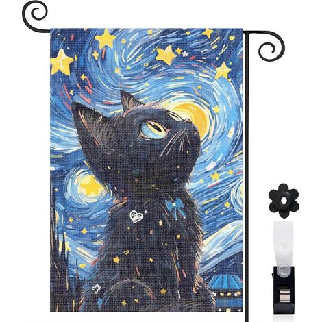 Drapeau de jardin Bienvenue en tissu résistant 30 x 45 cm décoratif et élégant jardin et cour (1/5)