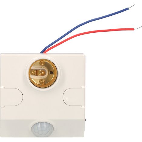 Douille de lampe à capteur de mouvement PIR E27 Live Line et base de lampe à ampoule LED activée par fil zéro avec temps de retard de luminosité réglable Détecteur d'induction corporelle pour intérieu (1/5)