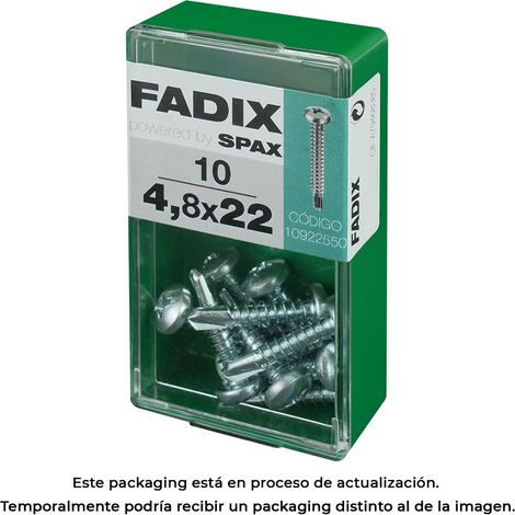 Caja s 10 unid. tornillo rosca chapa cr autot. 4,8x22mm fadix (1/2)