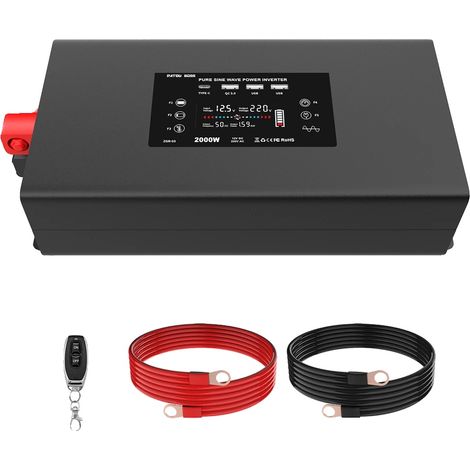 Inversor CC/CA de alta eficiencia, múltiples puertos, 2000 W, Europa, CC 12 V, CA 220 V 50 Hz (1/2)