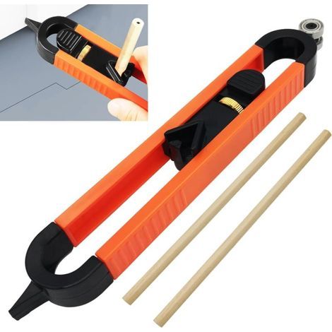 Jauge de profil à verrouillage de précision - Outil de marquage portable et réglable pour le travail du bois : carrelage, tuyauterie, parquets massifs, meubles et divers projets de bricolage (1/5)