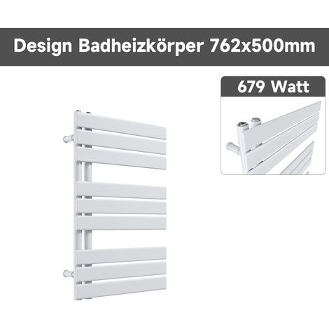SONNI Handtuchwärmer heizkörper Handtuchtrockner Panel Vertikale Badheizkörper Seitenanschluss Handtuchhalter Weiß 76x50cm (1/5)