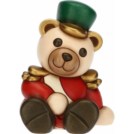 THUN - Natale 2022 - Soprammobile Teddy Schiaccianoce in Ceramica Decorata a Mano - Idea Regalo Natale 2022-12.5x10.5x16 cm h (1/5)