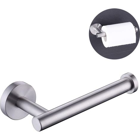 Portarotolo carta igienica in acciaio inox, portarotolo per bagno, supporto da parete rotondo semi-aperto per bagno e cucina (argento)