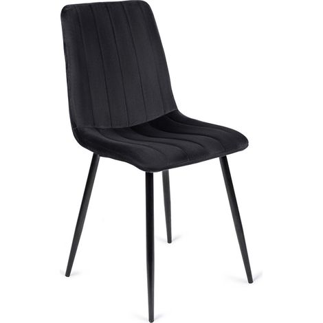 Chaise de salle Ă manger Ibis en velours noir, style loft moderne (1/5)