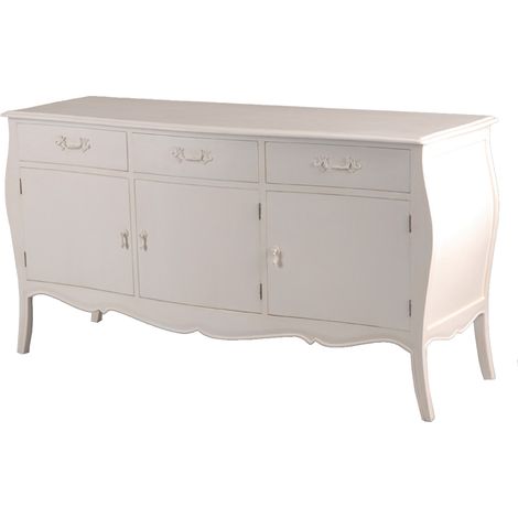 Amadeus - Buffet 3 portes 3 tiroirs en acajou blanc L150 cm Murano (1/3)