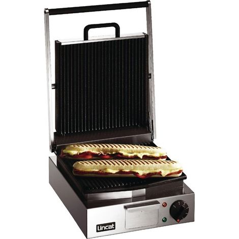 Gril de contact/panini simple plaques rainurées Lynx 400 - 293 x 400 x 182 mm - LINCAT