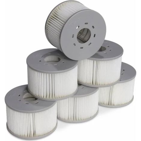 Cartouches filtrantes de rechange MSPA V2, lot de 6, faciles à nettoyer, pour spa gonflable (10,6 x 6,7 cm).-AquaForge (1/3)