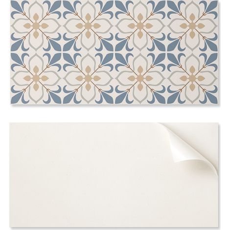 Juego de baldosas de vinilo con estampado floral y de hojas para dormitorio, 10x40x20 cm.