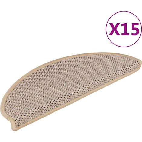 Maison Exclusive - Tappeti Adesivi Scale Aspetto Sisal 15pz 65x21x4cm Beige Chiaro (1/5)