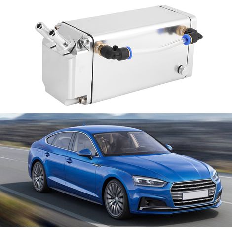 Réservoir de récupération d'huile de course carré en aluminium, accessoire de modification pour voiture (argenté) (1/5)