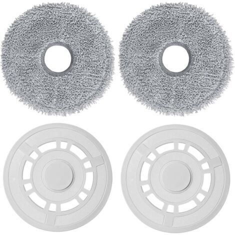 FENOPLASTICASerpillères de rechange avec support de vadrouille compatibles avec les aspirateurs robots Xiaomi X20+, Dreame L10S Pro Gen 2 / L10 Ultra / L10S Pro / L10S Ultra / L10 Prime / X20 Pro (Bla (1/4)