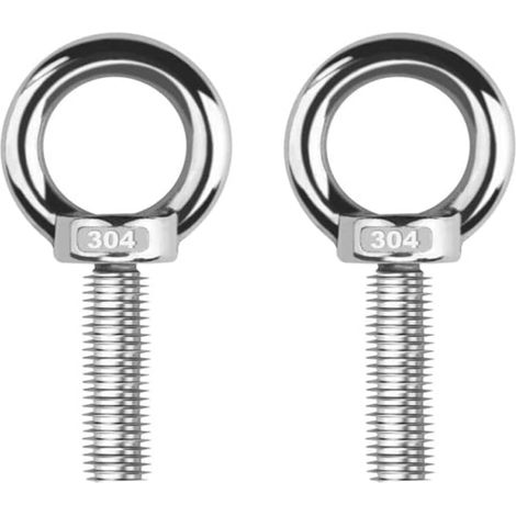 2 pezzi Anello di sollevamento M6, bullone ad anello, anello di sollevamento in acciaio inox 304 M6 x 35 – per lavori di sollevamento e ormeggio leggeri