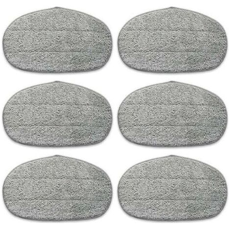 PA 6 Tampons Housse Vadrouille Microfibre Nettoyage Profond Pores Vapeur Velcro Gris (1/4)