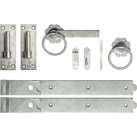 18 Inch Single Gate Fittings Set Hook & Band Hinge, Latch - Galvanised