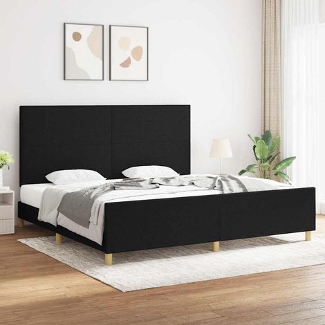 Cama sin colchón tela negro 200x200 cm (1/5)