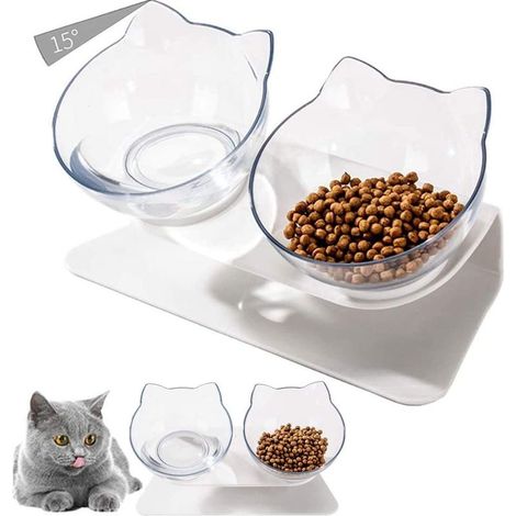 Katzennäpfe, 15° neigbare Katzennäpfe, Doppel-Katzennäpfe, transparenter Katzennapf (1/5)
