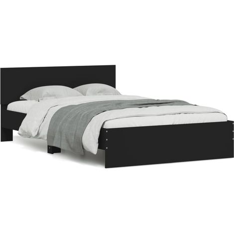 Maison Exclusive - Estructura de cama con cabecero negro 135x190