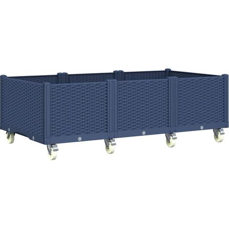 Maison Exclusive - Pflanzkasten mit Rollen Blaugrau 150x80x54 cm