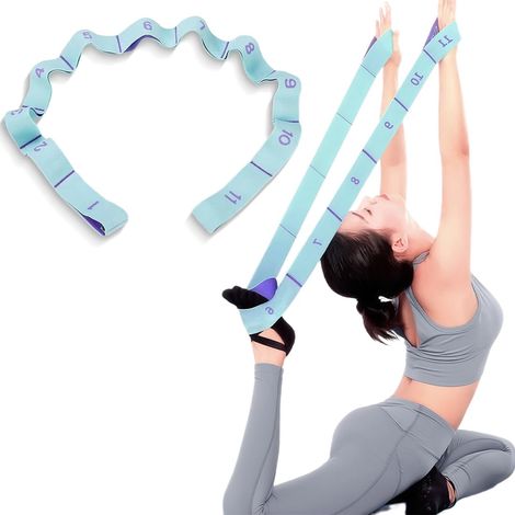 Bande élastique de yoga, bande d'étirement à 11 boucles, ceinture élastique de yoga, bande d'exercice, bande pour étirer les ligaments des jambes, ceinture élastique pour le yoga, le fitness et le Pil (1/5)