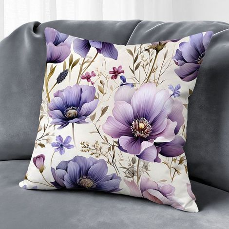 Housse de coussin feuilles vertes papillon,décoration salon intérieur,40×40cm (1/5)