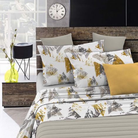 Italian Bed Linen Completo letto Fashion, Urban giallo, 1 Piazza e Mezza (1/3)