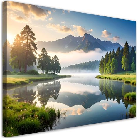 Wandbild Landschaft See Berge Natur 60x40 cm