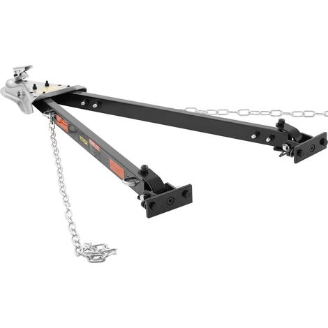 Barre de remorquage universelle en acier 2500 kg avec chaînes pour camping-car, voiture et remorque, attelage compatible 5 cm.