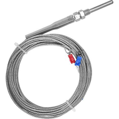 Temperatursensor, 30-mm-K-Sonde mit M8-Thermoelementdraht, Messbereich 0-400℃ (5 m) (1/5)