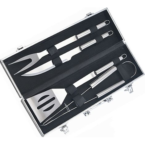 Kit de 22 accessoires de barbecue en acier inoxydable, outils BBQ robustes avec étui de rangement pour cuisine extérieure, camping, pique-niques et soirées à la plage (1/4)