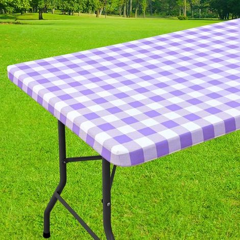 mantel rectangular para picnic, mantel de vinilo laminado elástico e impermeable, acampar y uso al aire libre (Morado, 75183 cm) (1/5)