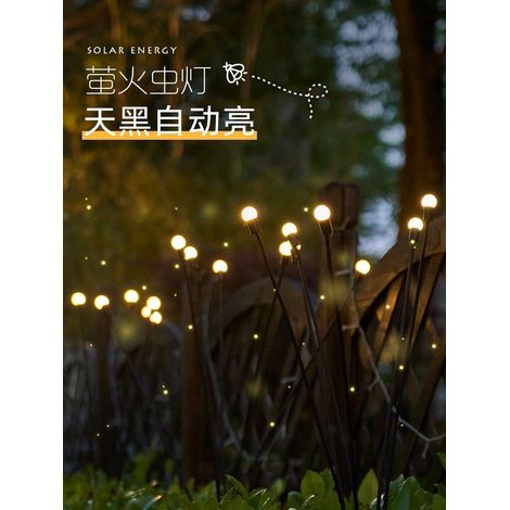 Neue, oszillierende, glühwürmchenförmige Solar-Gartenleuchten, quadratische dekorative Bodenleuchten für den Außenbereich mit warmem Licht, 6 Leuchten (1/4)