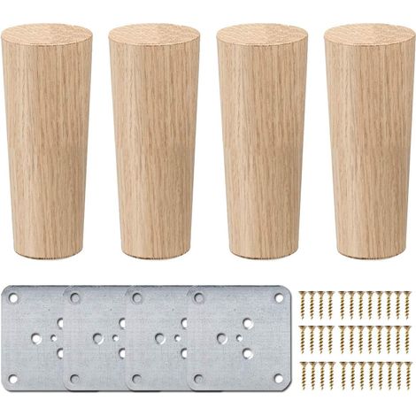 Pieds de meuble en bois massif pieds de support de meubles pieds de meuble TV pieds de table basse pieds en bois (4 pièces) (1/2)