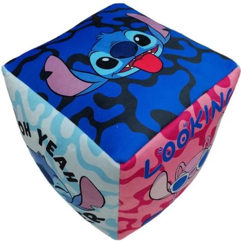 Premium Kissen Cube Lilo & STITCH, Mikrofaser, Dimension 25 x 25 x 25 cm, Disney