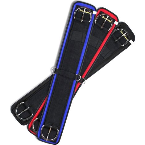 34" = 85 cm, NERO: Sottopancia western a due strati sovrapposti uniti con velcro e fascia in neoprene a contatto con il cavallo (1/4)