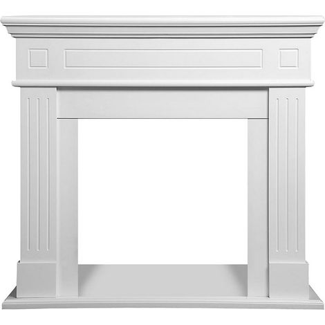 Cornice per camino rivestimento in legno L110xP36xH100 Cambridge Bianco (1/5)
