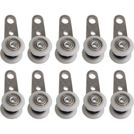 Set mit 10 Rollen für Terrassentüren oder Schiebetüren – Metall und Kunststoff – 4,5 x 1,9 cm (1/5)