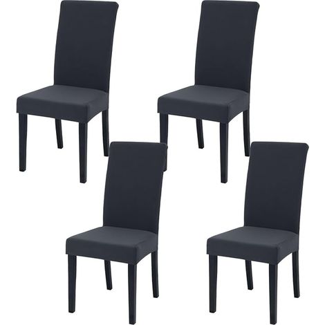 Elastic Dining Chair Covers Removable Washable Elastic Modern Chair Protector Cover for Home Hotel Banquet Party Wedding Dark Grey (1/3)