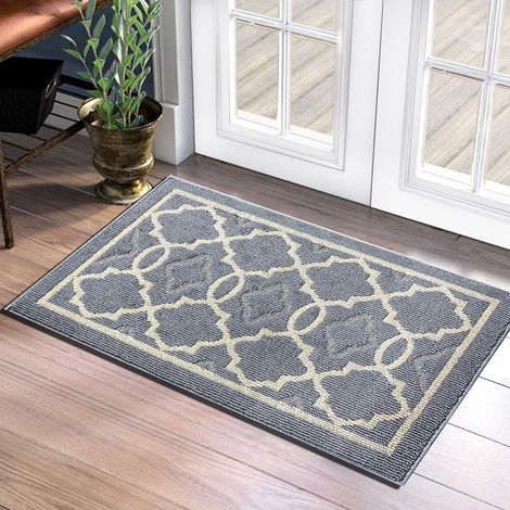 Dust Proof Door Mat, Indoor and Outdoor Anti-Slip Dirty Door Mat, Super Absorbent Floor Mat, Machine Washable Door Mat (Light Grey, 50 x 80 cm) (1/5)