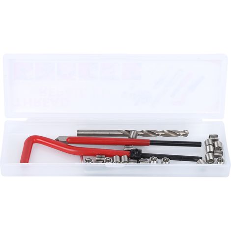 Kit de réparation de filetage M5, 25 pièces, avec boîte à outils en plastique transparent pour outils d'usinage (1/5)