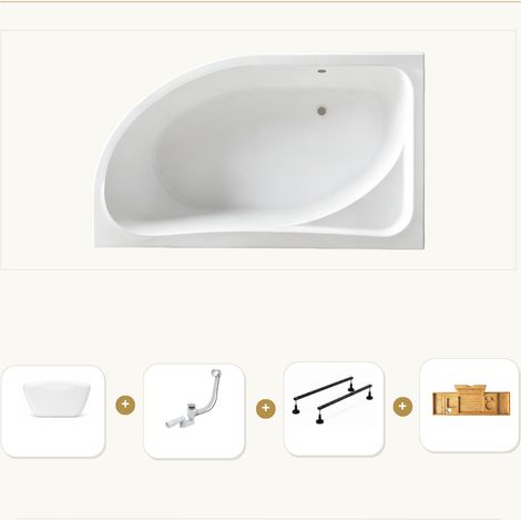 Baignoire CALMA 140x90 droite sans tablier + RT + plateau (1/5)