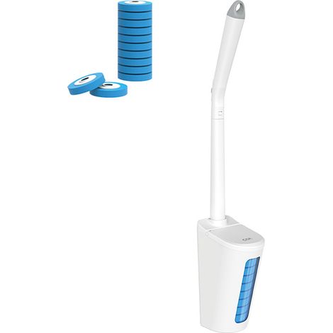 Brosse jetable pour cuvette de toilettes avec recharges de baguette de toilette (1/4)