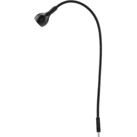 Lampe LED USB portable à col flexible long, lecture nocturne, lumière blanc chaud et noir, 1W, rechargeable, orientable, idéale livre. (1/5)