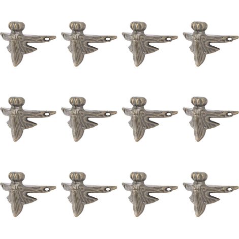 Lot de 20 pieds de boîte en bois antique, protège-coins pour coffre à bijoux et boîtes de rangement, petite taille. (1/5)