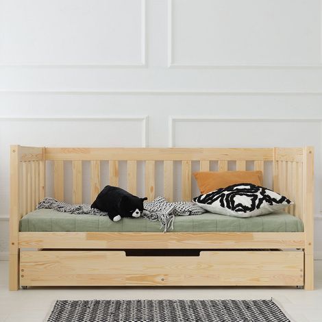 Letto panca 90x190 sommier cassetto incluso Thelma Bois (1/5)