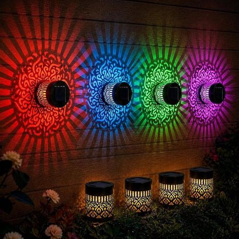 Neue dekorative solarbetriebene Mandala-Lichter Außenbeleuchtung wasserdichte Mandala-Zaunbeleuchtung für Garten Terrasse Veranda Pfosten Zaun 4 (1/5)