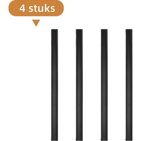 Kit de 4 bandes en caoutchouc pour essuie glaces latéraux et fenêtres éliminant les projections d'eau et la pluie noir (1/5)