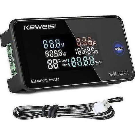 Wattmètre Prise Compteur d'Énergie AC 230V - Moniteur d'Utilisation de l'Électricité - Écran LCD - Prise France (1/5)